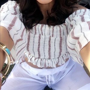 Free People Crop Gauze Top Sz S